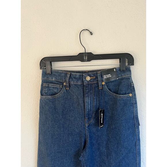 Express x Simon Spurr Super High Waisted Dark Indigo Straight Leg Jean - Picture 5 of 10